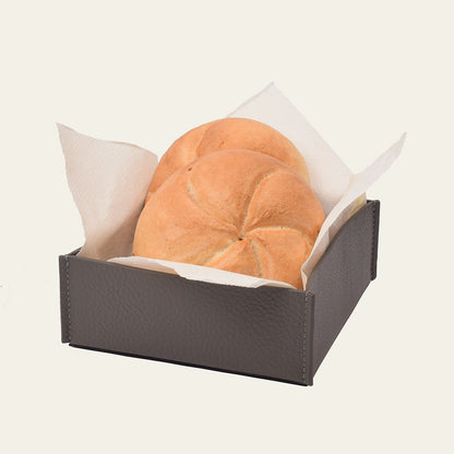 Kleiner Brotkorb & Obstkorb aus Leder – Stilvoll und Pflegeleicht – 14 × 14 cm