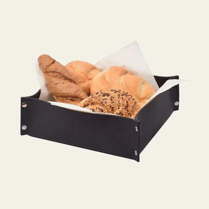 Brotkorb & Obstkorb aus Leder – stilvolle Aufbewahrung mit Charakter – 20 × 20 cm
