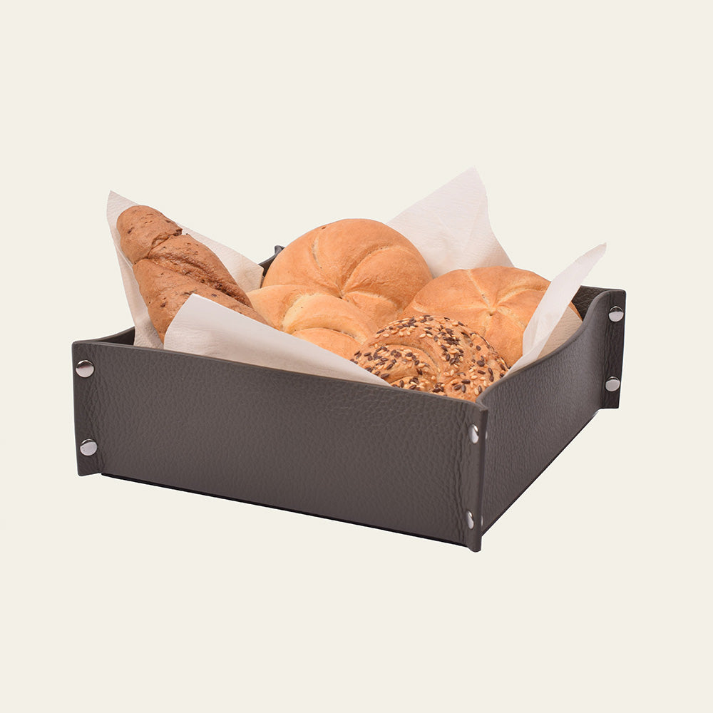 Brotkorb & Obstkorb aus Leder – Stilvolle Aufbewahrung mit Charakter – 20 × 20 cm