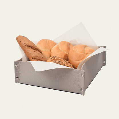 Brotkorb & Obstkorb aus Leder – stilvolle Aufbewahrung mit Charakter – 20 × 20 cm