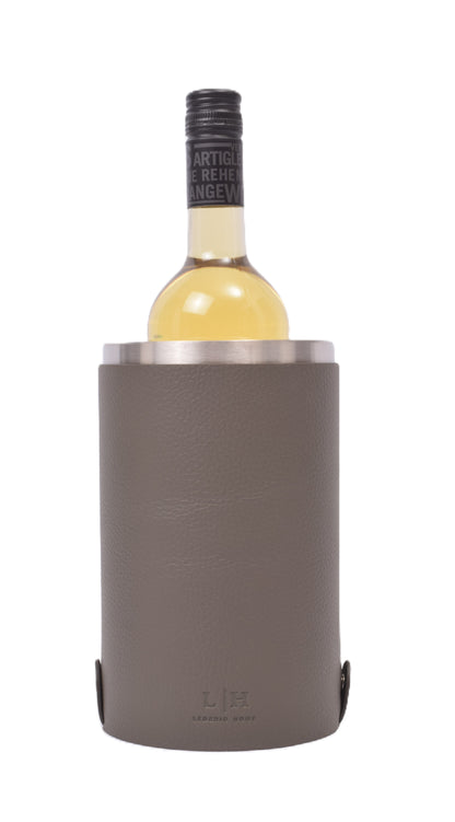 Weinkühler aus Leder mit Edelstahleinsatz – stilvolle Kühlung für Wein & Sekt
