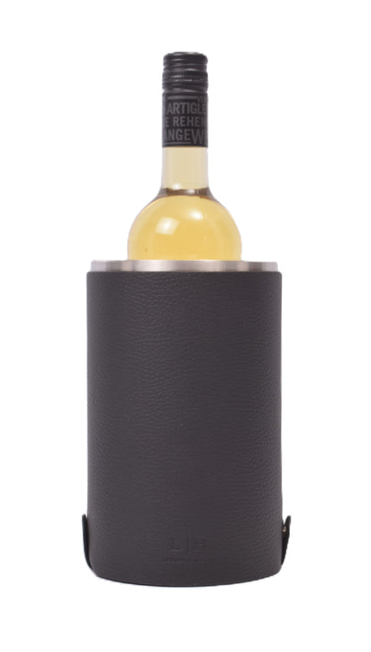 Weinkühler aus Leder mit Edelstahleinsatz – stilvolle Kühlung für Wein & Sekt