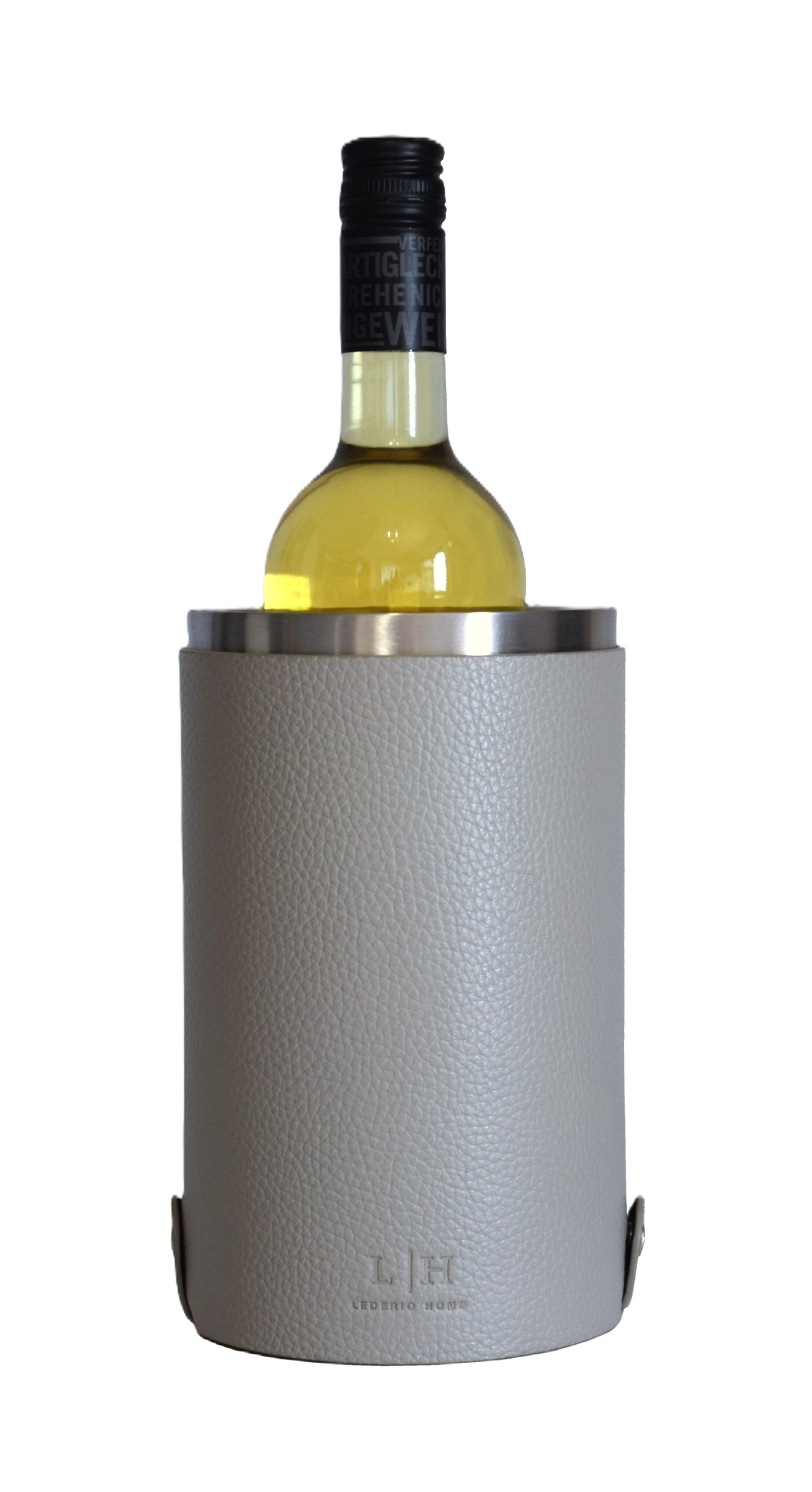 Weinkühler aus Leder mit Edelstahleinsatz – stilvolle Kühlung für Wein & Sekt