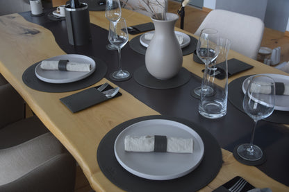 Platzset rund Ø 37 cm – stilvolles Tischset aus echtem Leder