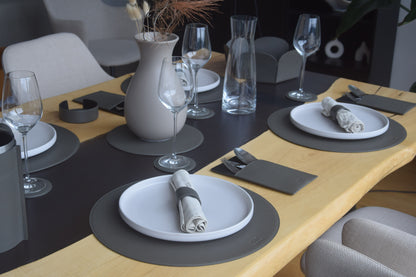 Platzset rund Ø 37 cm – stilvolles Tischset aus echtem Leder