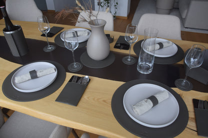 Platzset rund Ø 37 cm – stilvolles Tischset aus echtem Leder