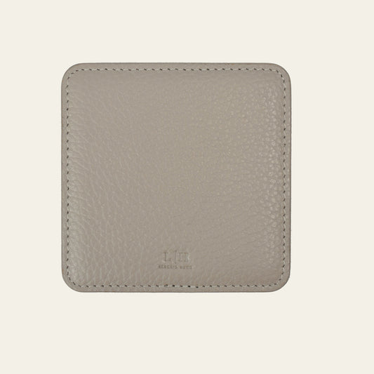 6 quadratische Leder-Glasuntersetzer im Set – inkl. Halter