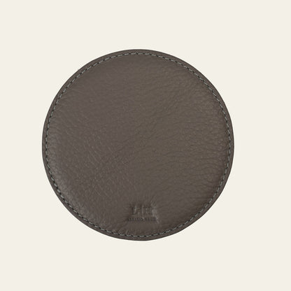 Runde Glasuntersetzer aus Leder – 6er-Set mit Halter