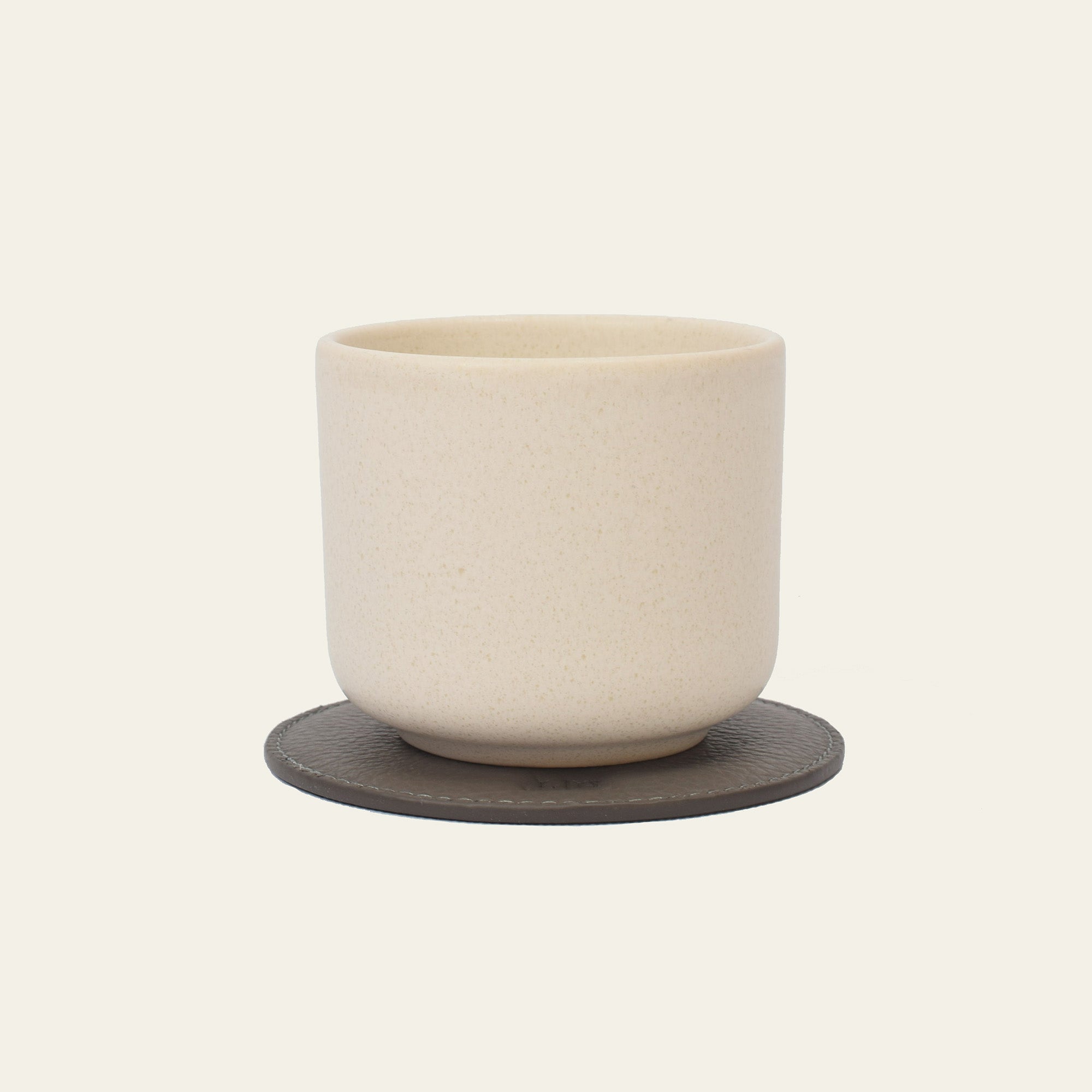 Runde Glasuntersetzer aus Leder – 6er-Set mit Halter