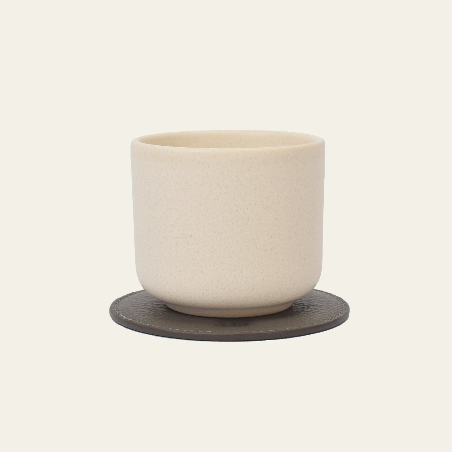 Runde Glasuntersetzer aus Leder – 6er-Set mit Halter