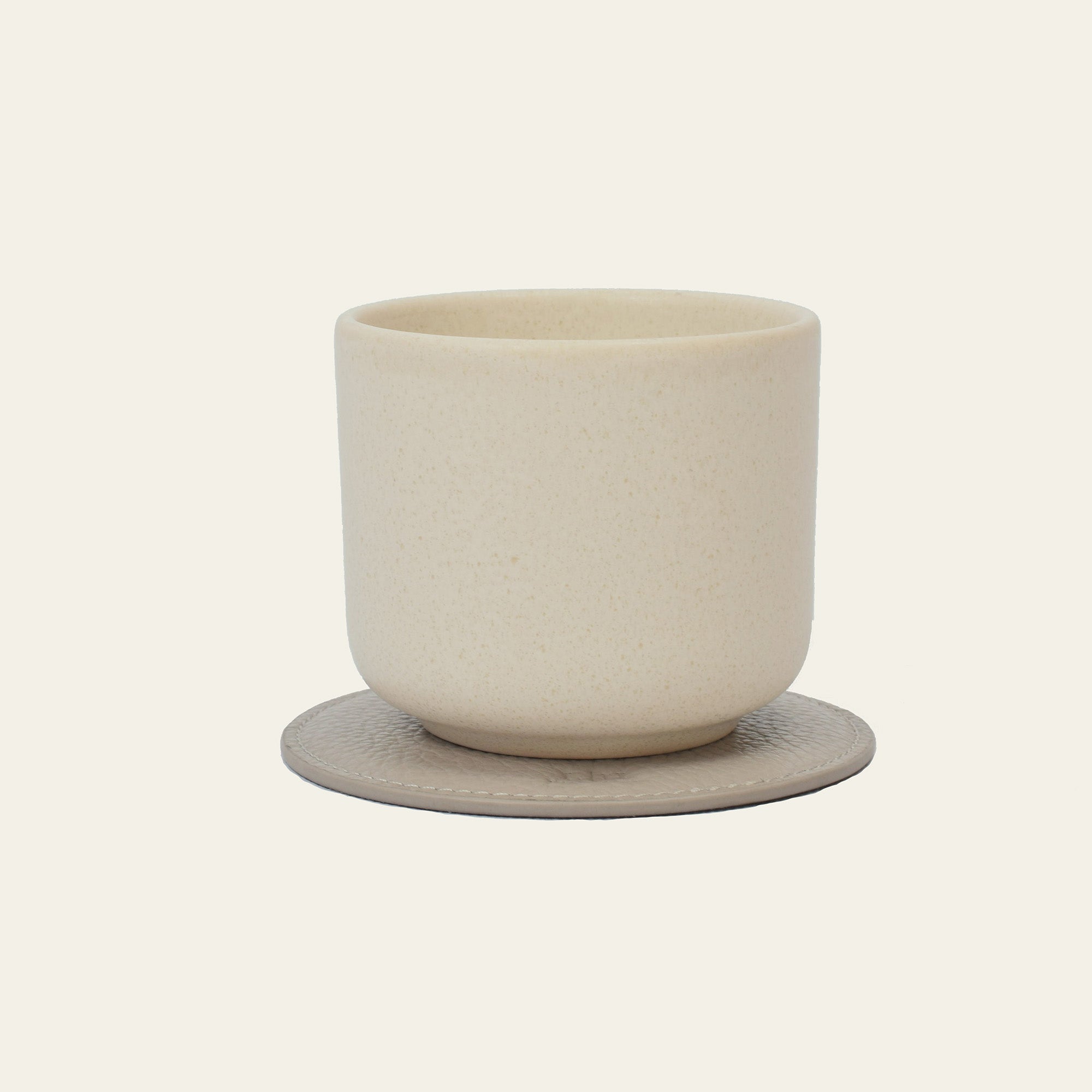 Runde Glasuntersetzer aus Leder – 6er-Set mit Halter