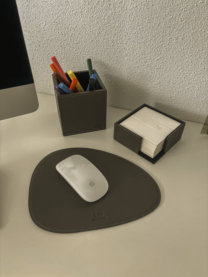 Zettelbox aus Leder – 10,5 × 10,5 × 4,5 cm inkl. Notizzettel