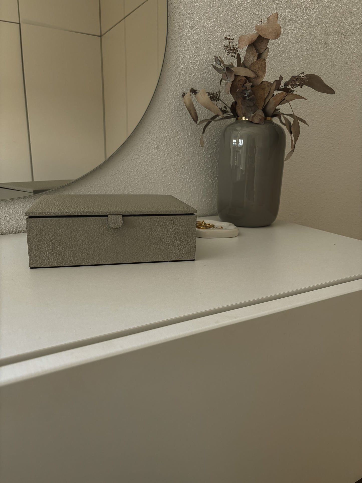 Lederbox mit Deckel – 20 × 16 × 6 cm