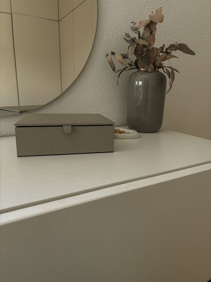 Lederbox mit Deckel – 20 × 16 × 6 cm