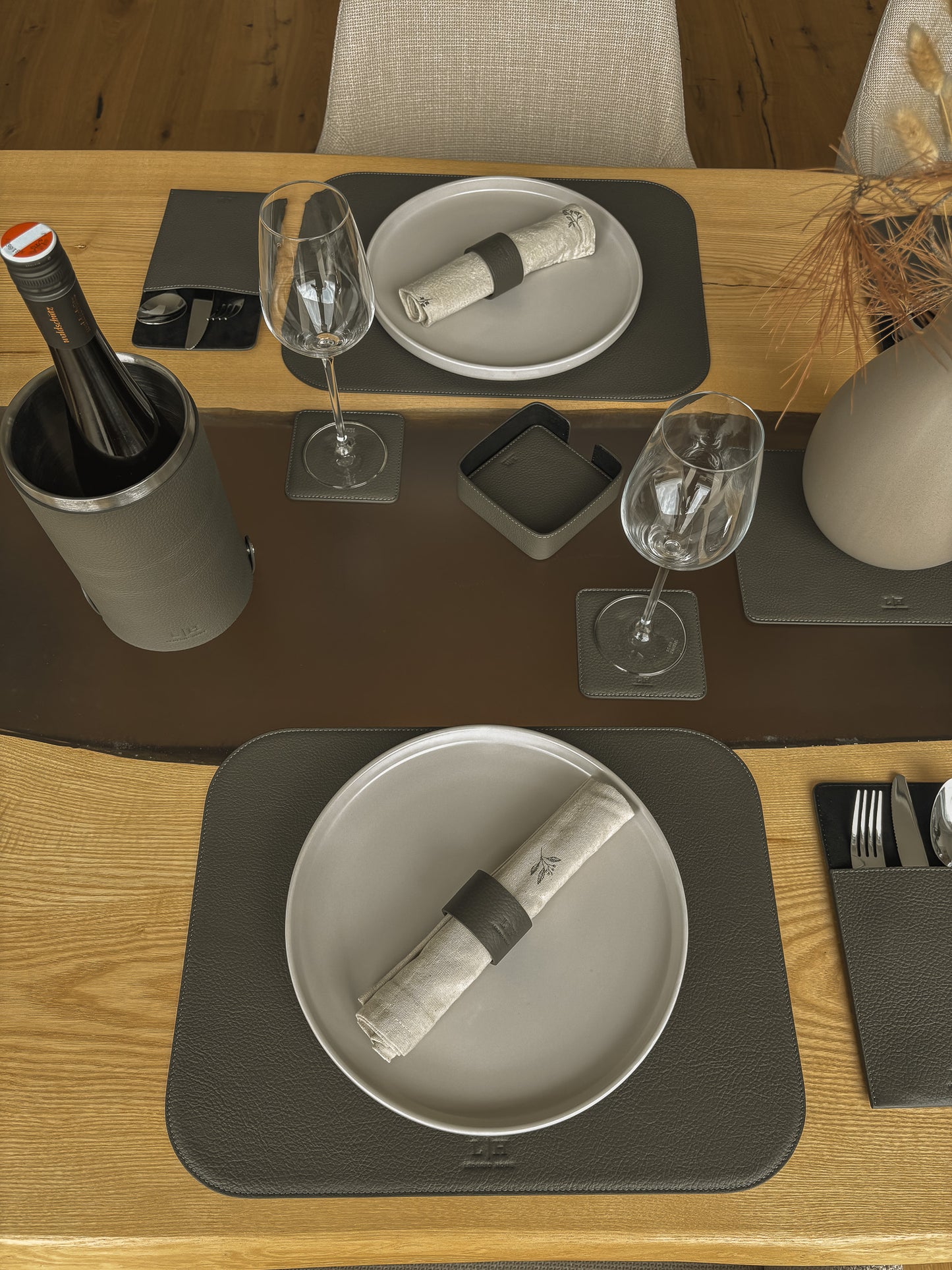 Telleruntersetzer aus Leder (ca. 41 × 31 cm) - rechteckig