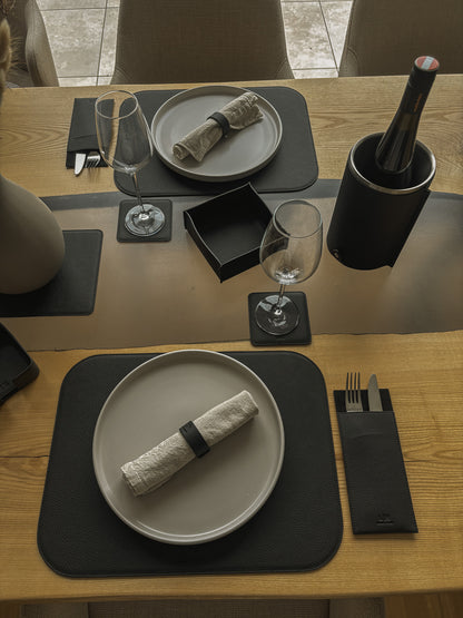 Telleruntersetzer aus Leder (ca. 41 × 31 cm) - rechteckig