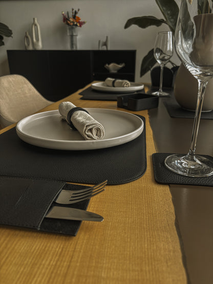 Telleruntersetzer aus Leder (ca. 41 × 31 cm) - rechteckig