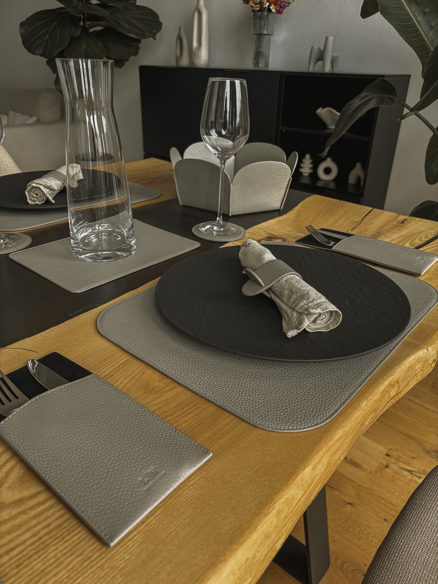 Telleruntersetzer aus Leder (ca. 41 × 31 cm) - rechteckig