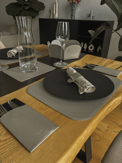 Telleruntersetzer aus Leder (ca. 41 × 31 cm) - rechteckig