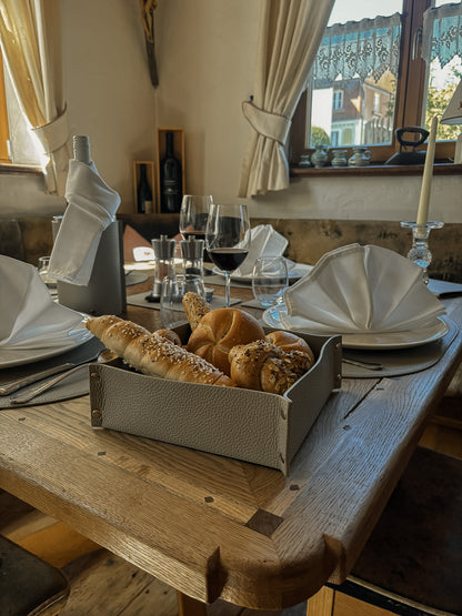 Brotkorb & Obstkorb aus Leder – stilvolle Aufbewahrung mit Charakter – 20 × 20 cm