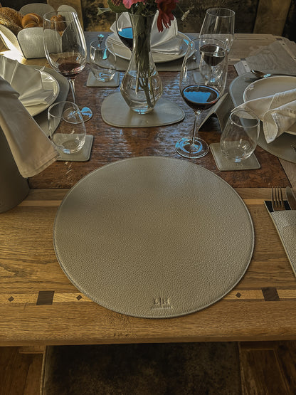 Platzset rund Ø 37 cm – stilvolles Tischset aus echtem Leder