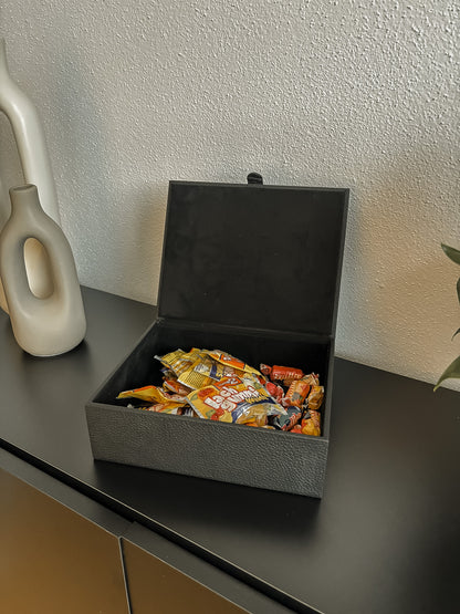 Lederbox mit Deckel – 20 × 16 × 6 cm