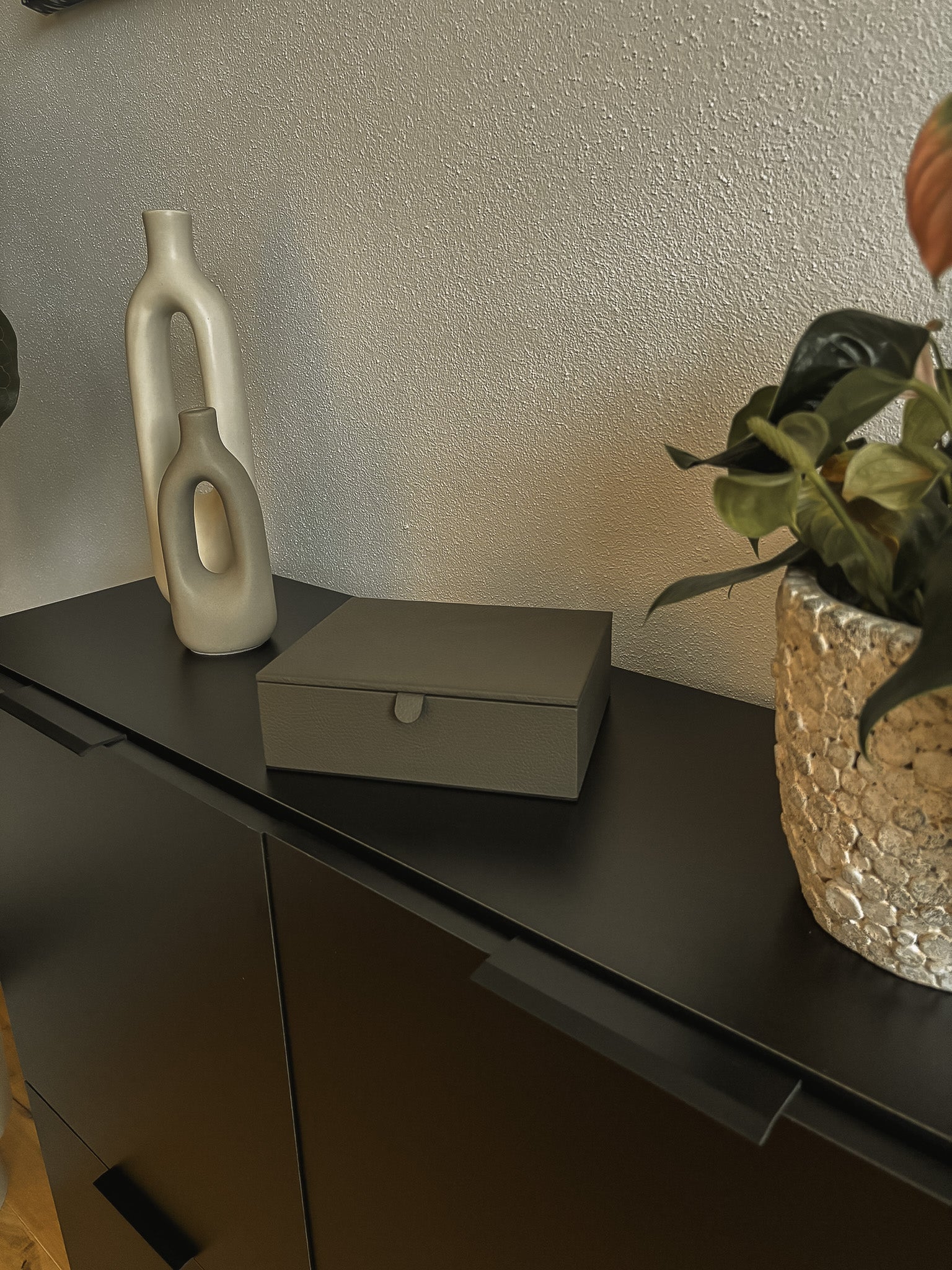 Lederbox mit Deckel – 20 × 16 × 6 cm