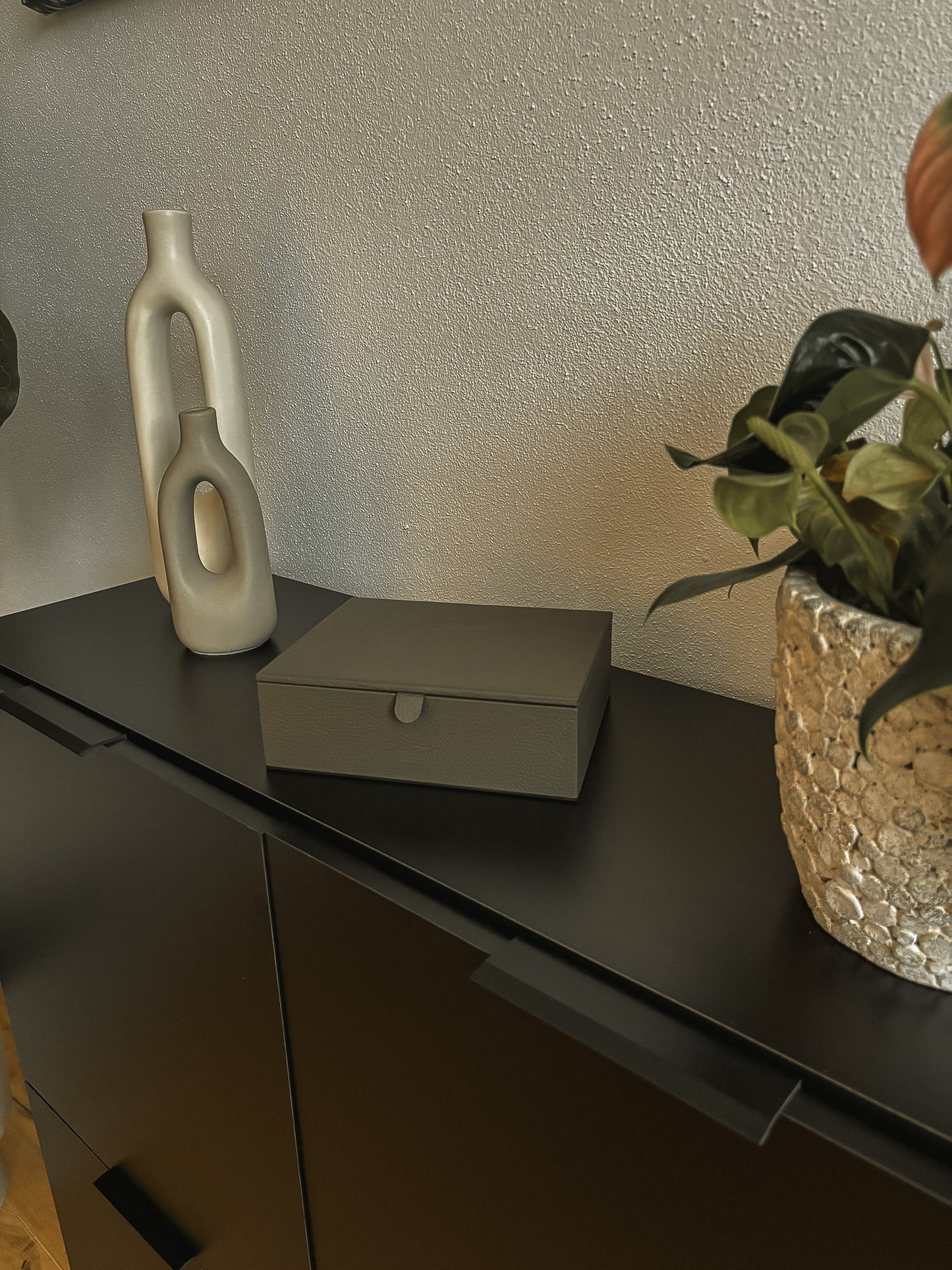 Lederbox mit Deckel – 20 × 16 × 6 cm