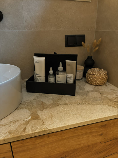 Lederbox mit Deckel – 27 × 13 × 6,5 cm