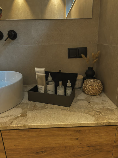 Lederbox mit Deckel – 27 × 13 × 6,5 cm