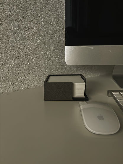 Zettelbox aus Leder – 10,5 × 10,5 × 4,5 cm inkl. Notizzettel