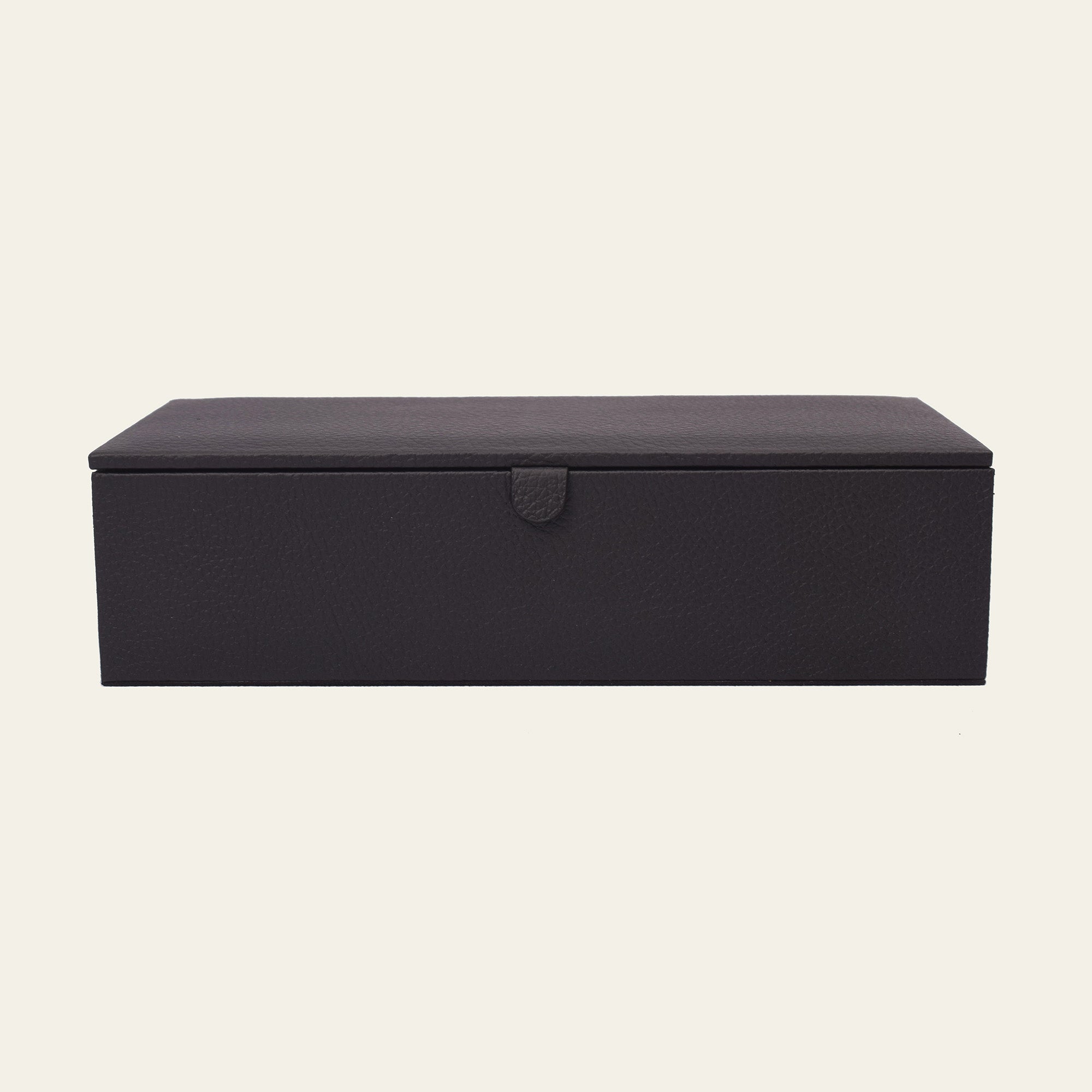 Lederbox mit Deckel – 27 × 13 × 6,5 cm