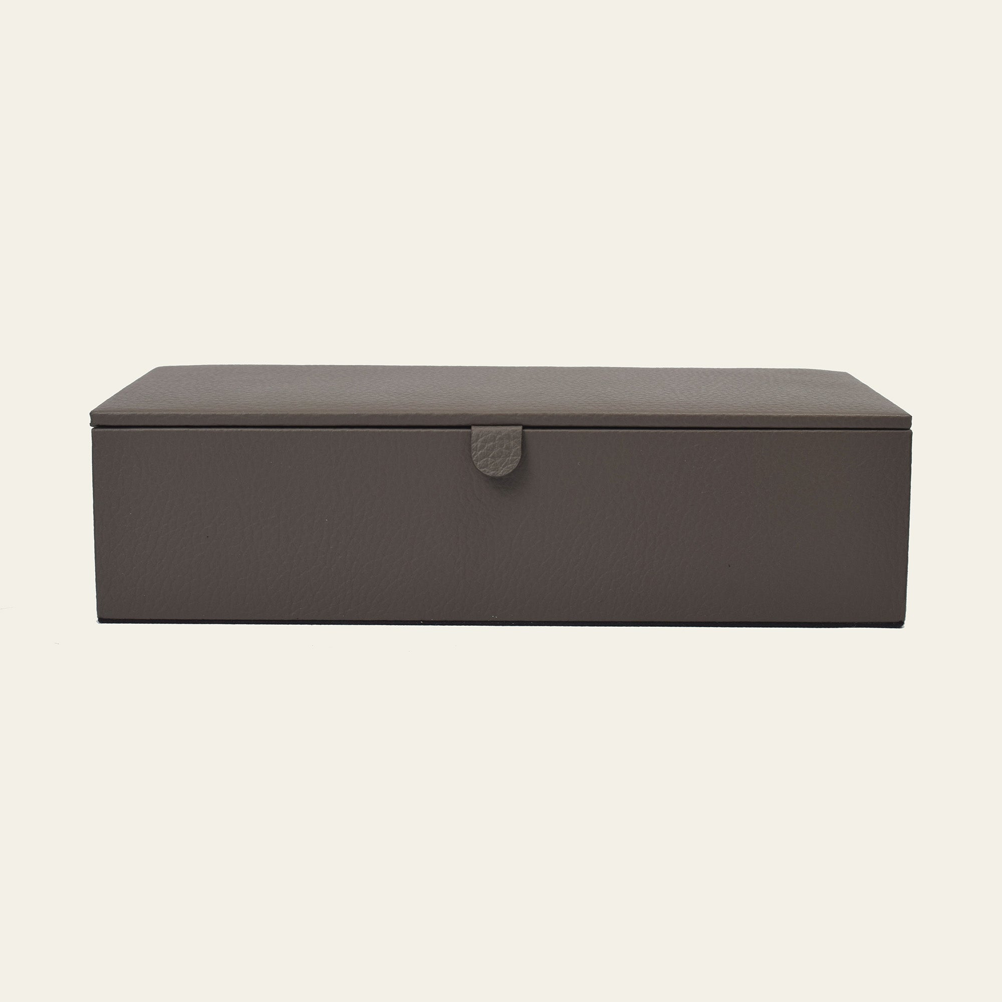 Lederbox mit Deckel – 27 × 13 × 6,5 cm
