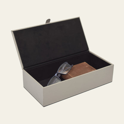 Lederbox mit Deckel – 27 × 13 × 6,5 cm