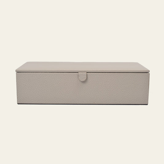 Lederbox mit Deckel – 27 × 13 × 6,5 cm