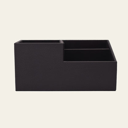Schreibtischorganizer aus Leder – mit Innenfächern, 10,5 × 9 × 9 cm