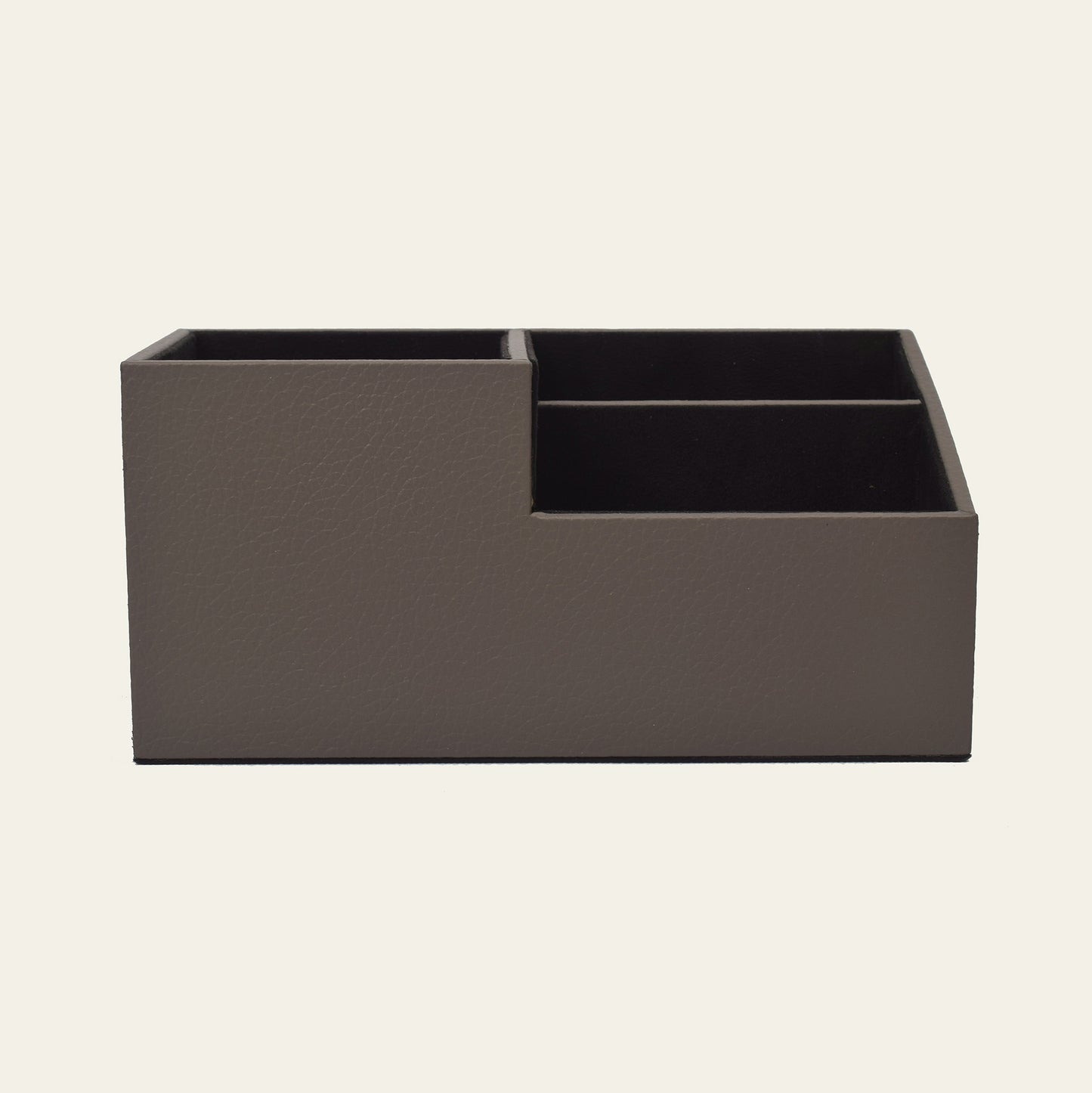 Schreibtischorganizer aus Leder – mit Innenfächern, 10,5 × 9 × 9 cm