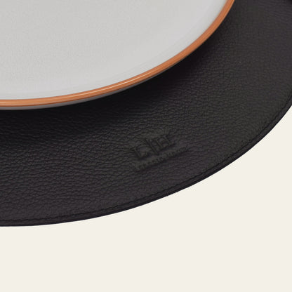 Platzset rund Ø 37 cm – stilvolles Tischset aus echtem Leder