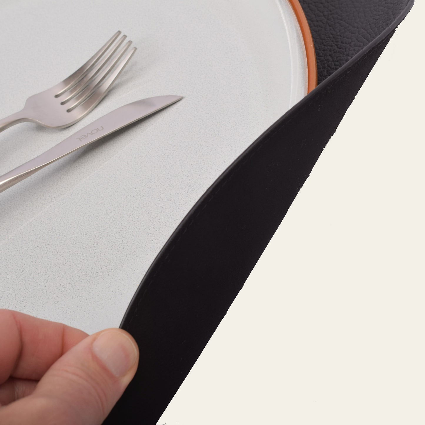 Platzset rund Ø 37 cm – stilvolles Tischset aus echtem Leder