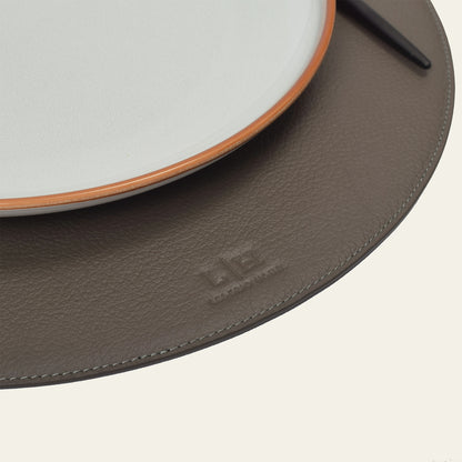 Platzset rund Ø 37 cm – stilvolles Tischset aus echtem Leder