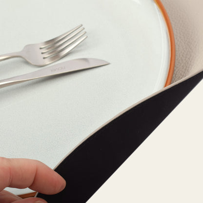 Platzset rund Ø 37 cm – stilvolles Tischset aus echtem Leder